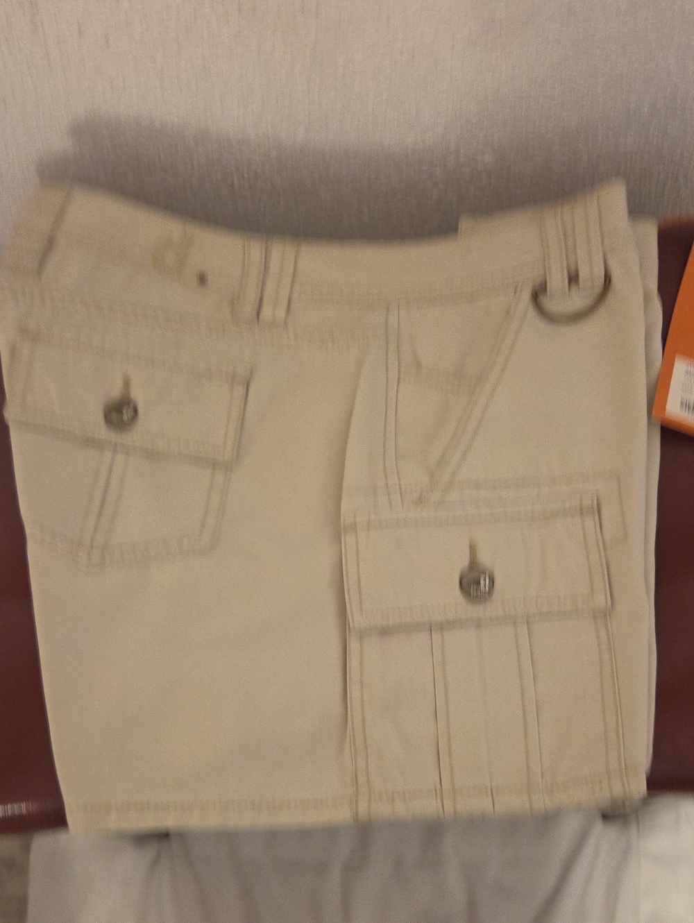 d. jeans Tan Cargo Shorts with Buttoned Utility Pockets